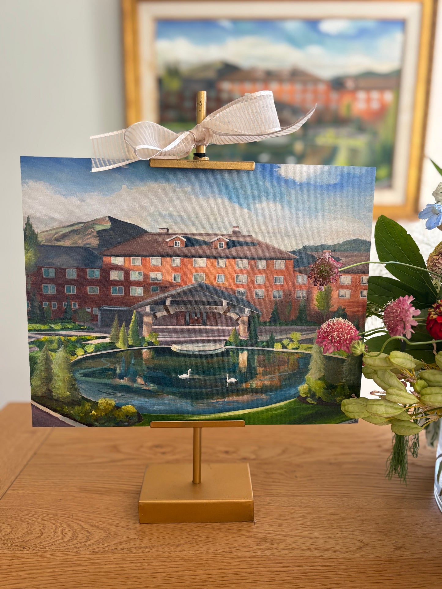 Sun Valley Lodge Fine Art Giclée Print – Original Oil Painting Reproduction