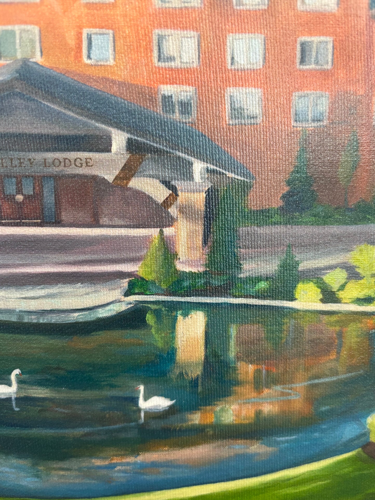 Sun Valley Lodge Fine Art Giclée Print – Original Oil Painting Reproduction