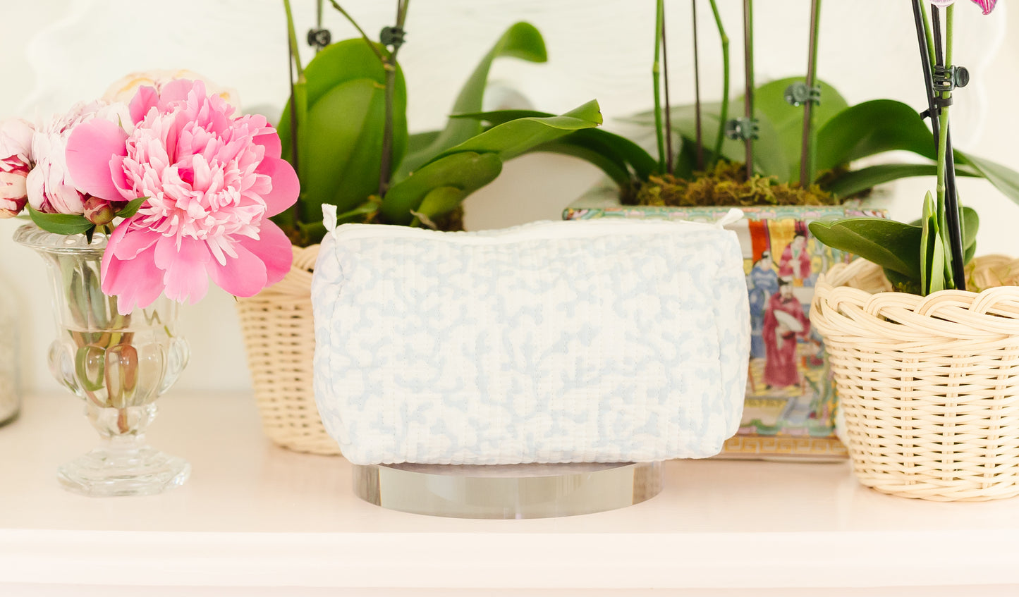 CHAMBRAY CORAL TOILETRY BAG